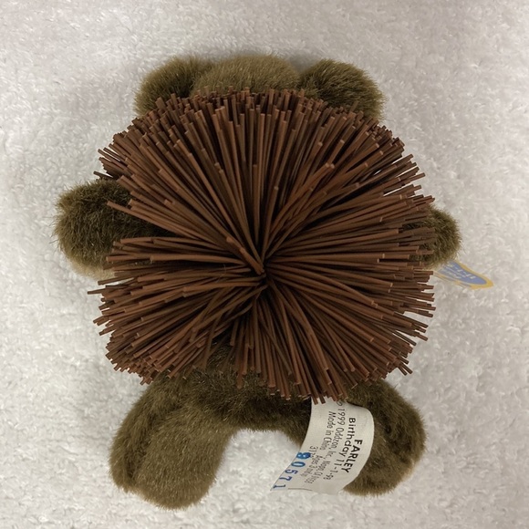 NWT 1999 Oddzon 4” Teddy Bear plush Farley Birthdate 11-1-98 Koosh Ball - Picture 2 of 7